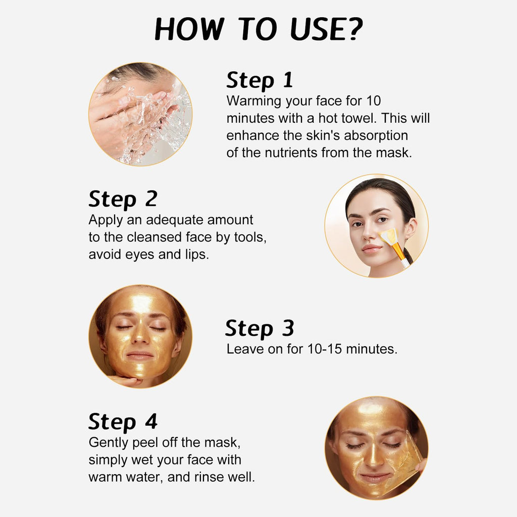 Gold Foil Peel-Off Face Mask - Anti-Aging, Moisturizing, Blackhead Removal, and Fine Line Reduction (2 Pieces)