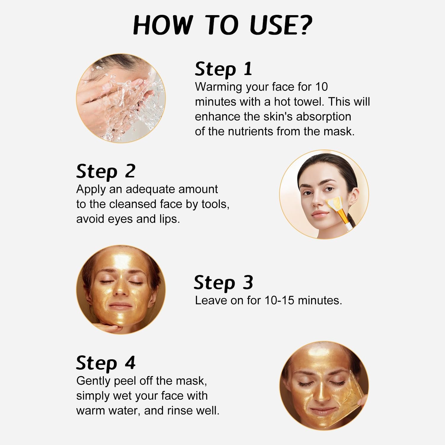 Gold Foil Peel-Off Face Mask - Anti-Aging, Moisturizing, Blackhead Removal, and Fine Line Reduction (2 Pieces)