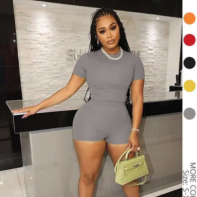 USBOUTIQUE CHIC Women'S Stretchy 2 Piece Lounge Set High Waist Short Sleeve Top & Breathable Pants Casual Everyday Outfit - Clothes