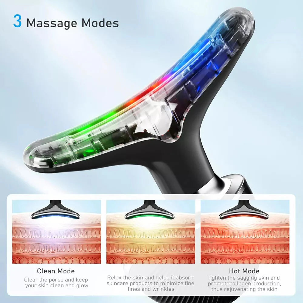 Revolutionary Neck and Face Lifting Massager Device with LED Technology for Youthful Skin and Double Chin Reduction