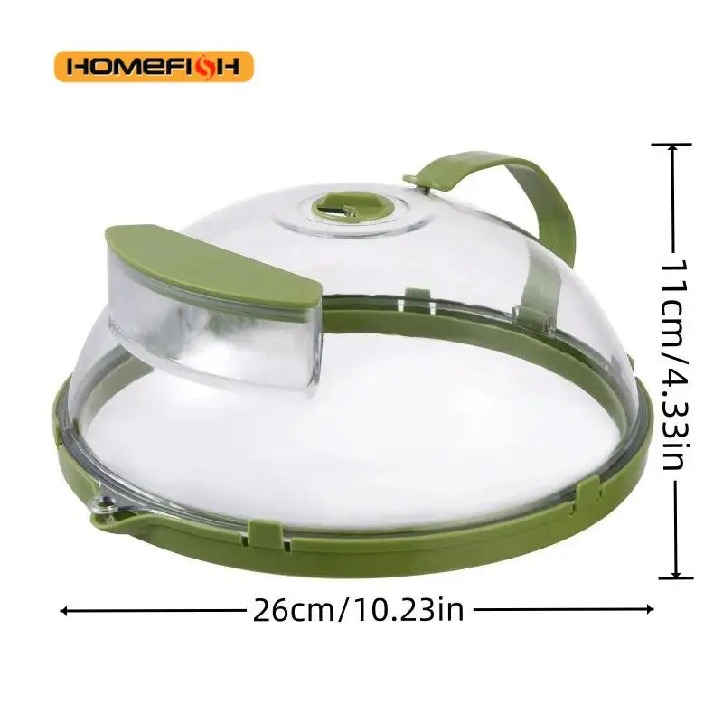 Clear Microwave Food Cover with Steamer and Handle - Kitchen Splash Guard