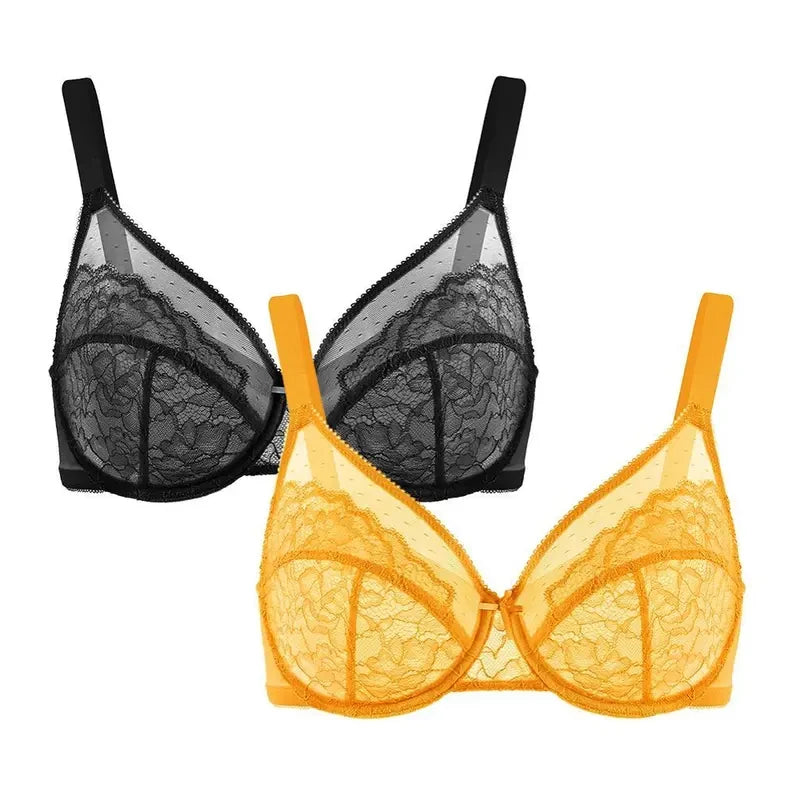 Floral Lace Underwire Bra Set