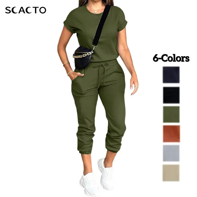 Stretchy Two-Piece Lounge Set