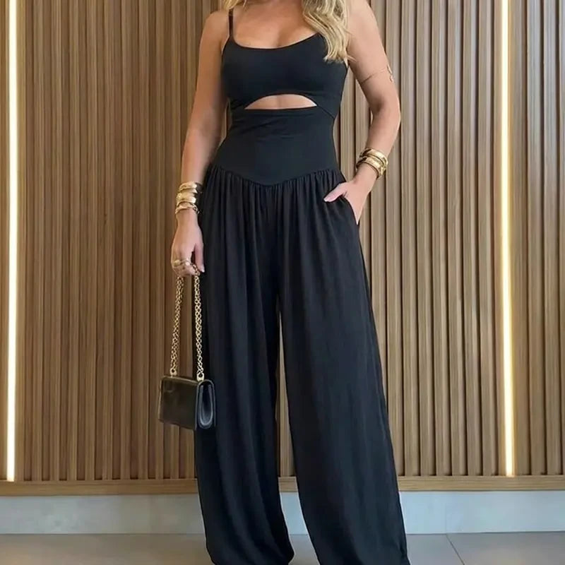 Adjustable Backless Cami Romper