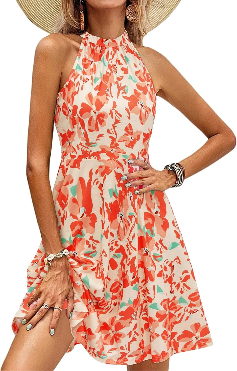 Floral Halter Neck Sundress