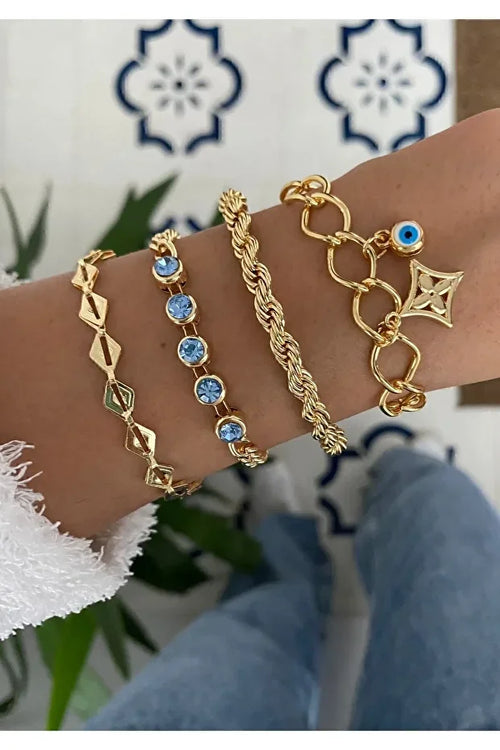 Elevate Your Style with Our Turquoise Beaded Bracelet Set - A Stunning 4-Piece Layered Bohemian Jewelry Collection, Perfect for Any Occasion!