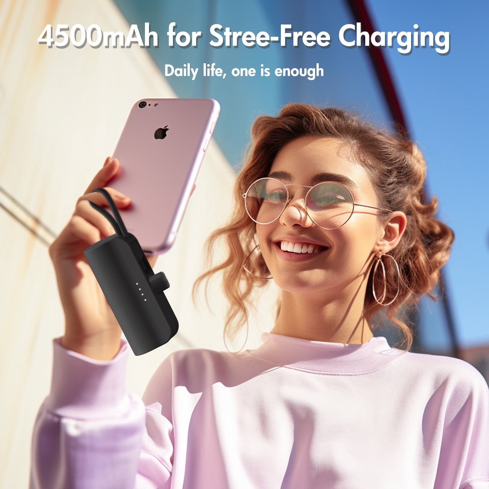 Ultra Mini 4500mAh Portable Power Bank - Dual Output Convenience for iPhone, Samsung, iPad Pro, and More - Sleek Black Design