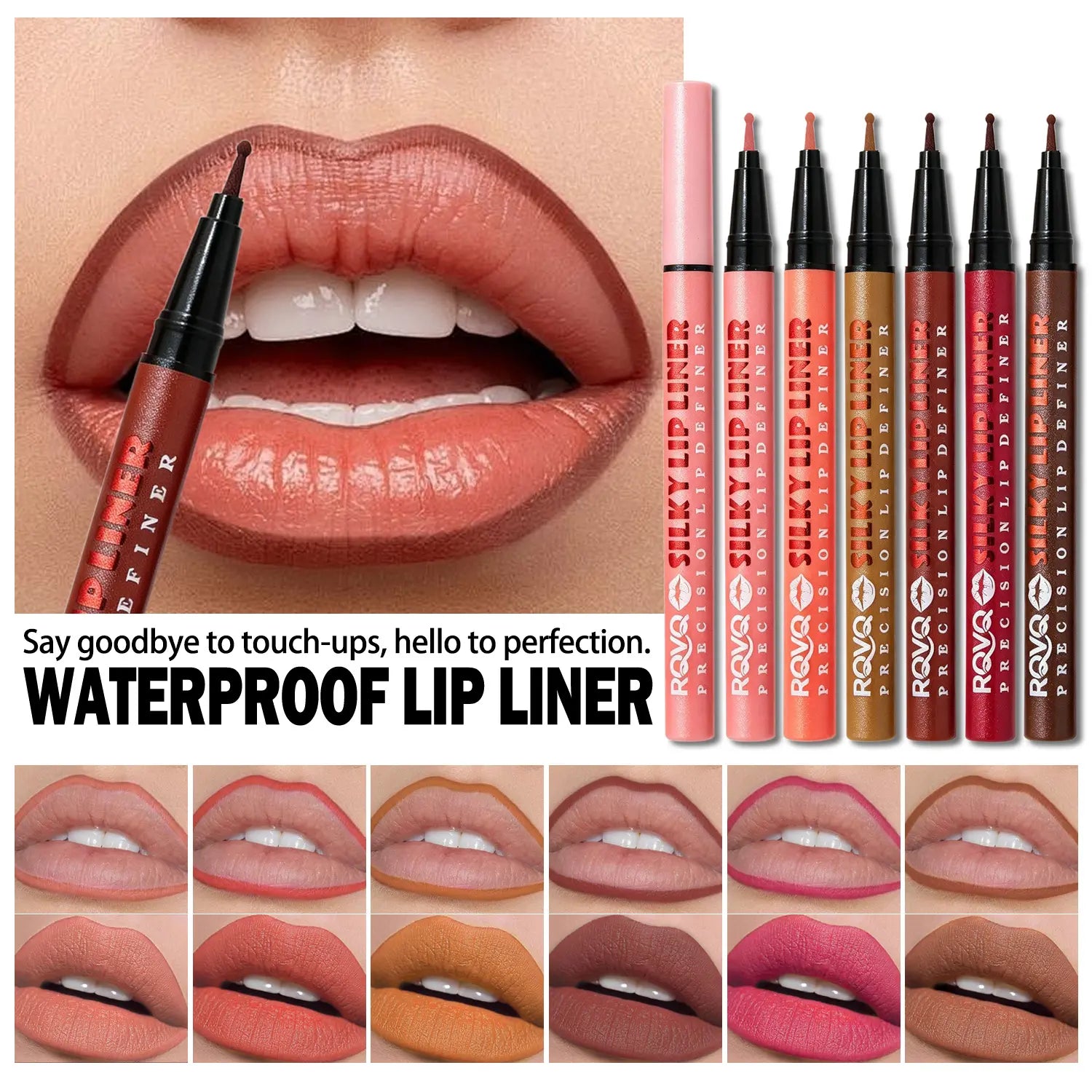 Elevate Your Look with the RVQ 6-Color Waterproof Silky Precision Definer - The Ultimate Long-Lasting Lip Solution!