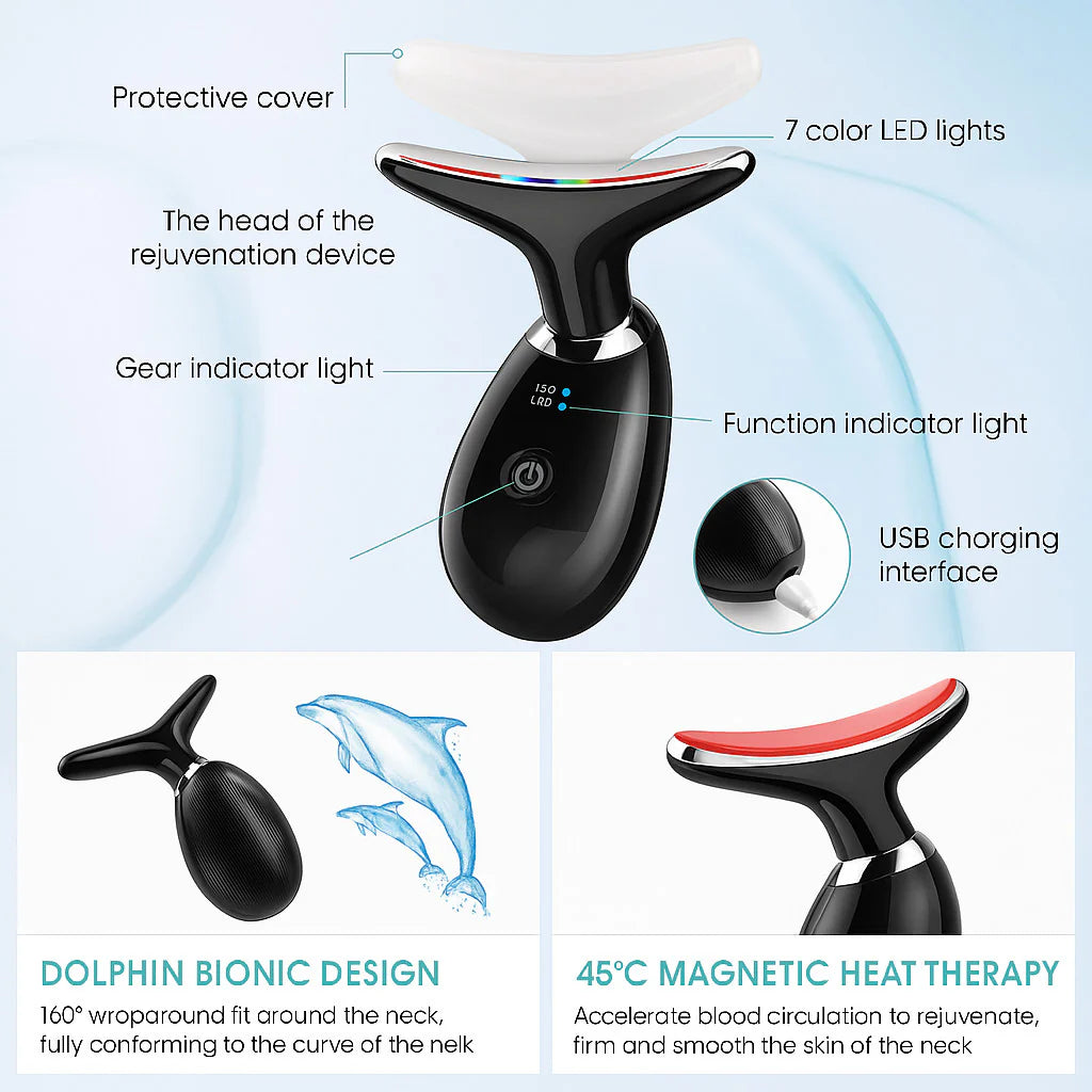 Revolutionary Neck and Face Lifting Massager Device with LED Technology for Youthful Skin and Double Chin Reduction