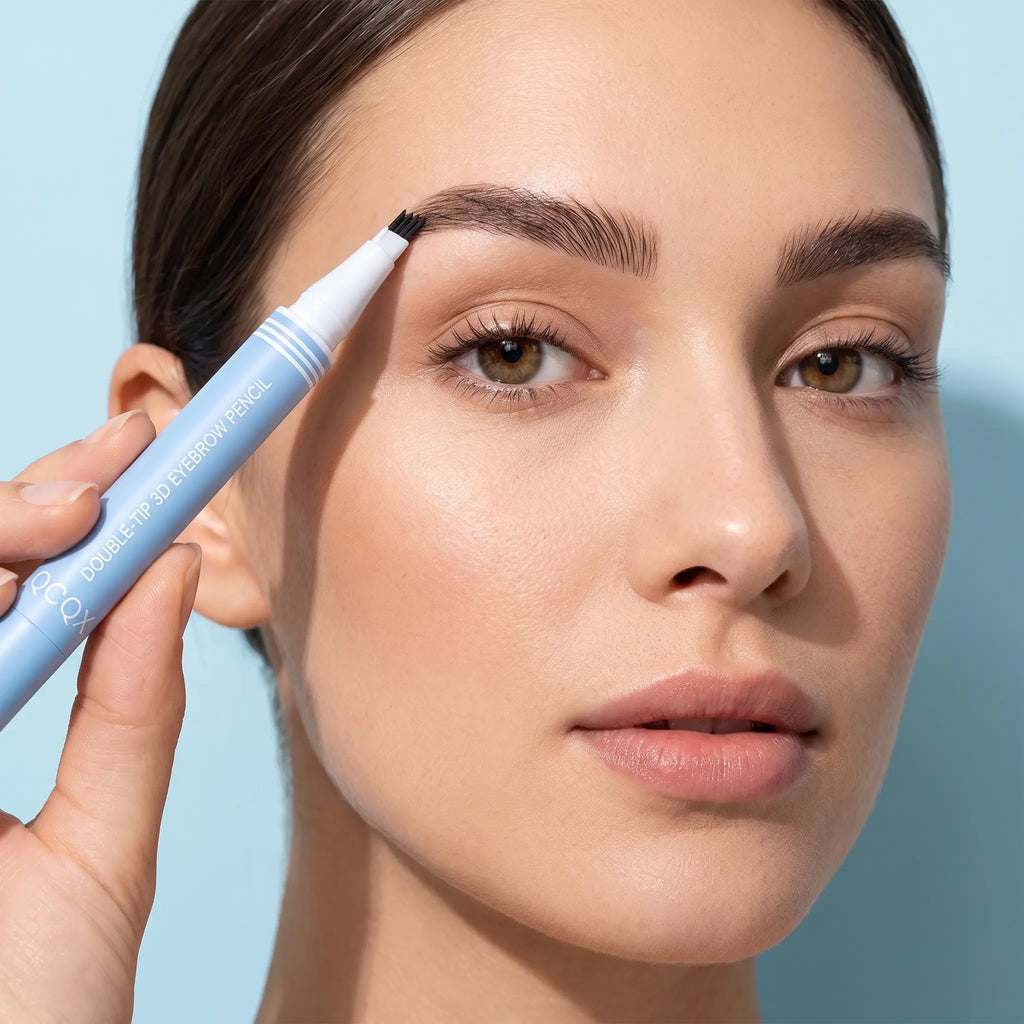 Qcqx 2-In-1 Waterproof Micro-Fork Eyebrow Pen & Tinted Gel – Achieve Flawless, Natural-Looking Brows with Long-Lasting Precision and Shaping Brush