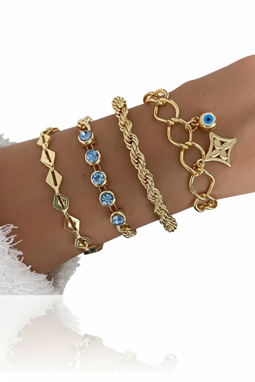 Elevate Your Style with Our Turquoise Beaded Bracelet Set - A Stunning 4-Piece Layered Bohemian Jewelry Collection, Perfect for Any Occasion!