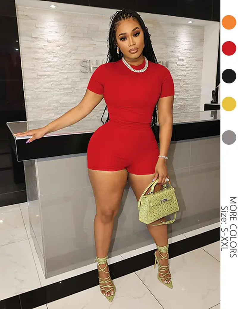 USBOUTIQUE CHIC Women'S Stretchy 2 Piece Lounge Set High Waist Short Sleeve Top & Breathable Pants Casual Everyday Outfit - Clothes