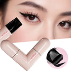 Dual-Tip Waterproof Liquid Eyeliner Stamp with Integrated Wing Stencil in Black and Brown - Smudge-Proof and Long-Wearing