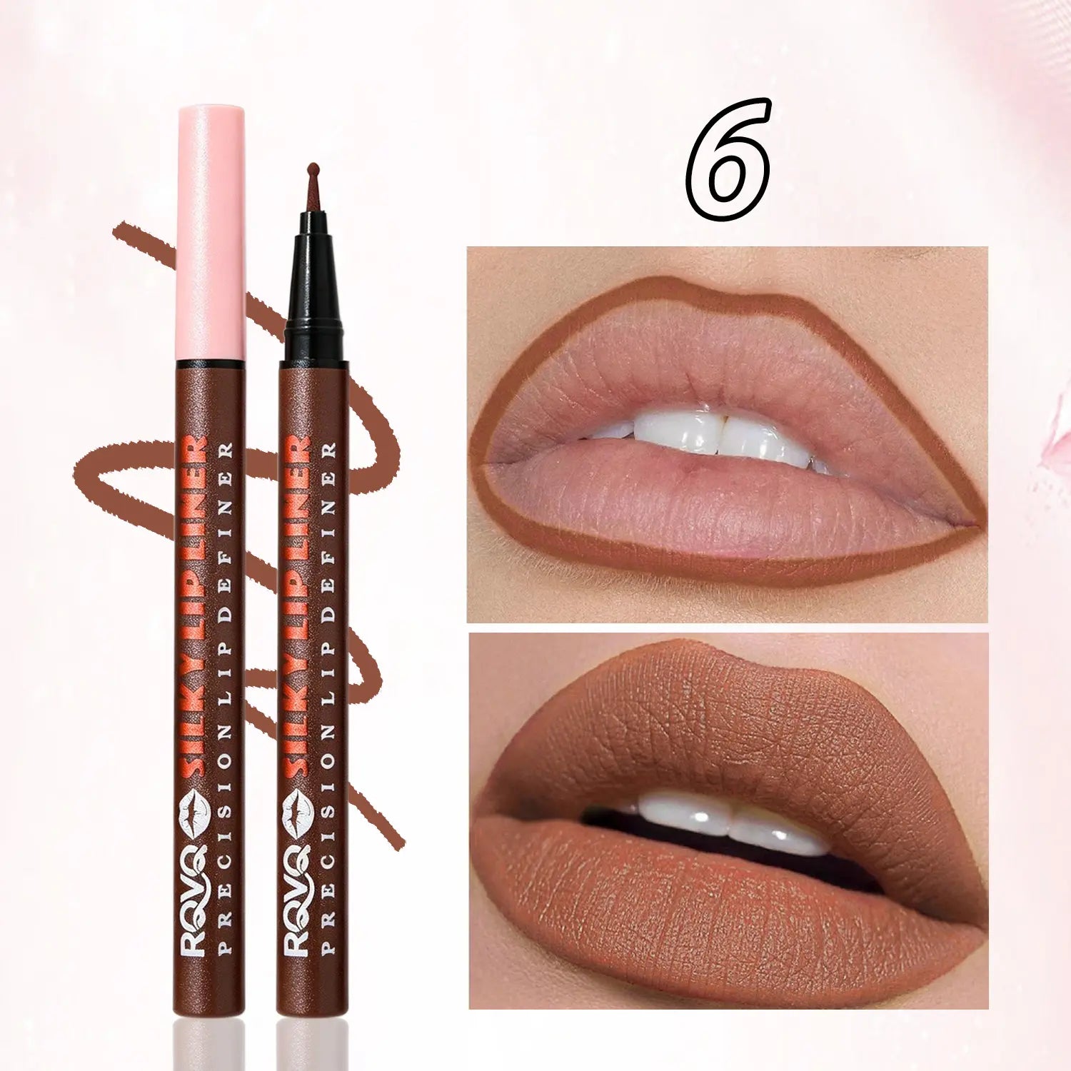 Elevate Your Look with the RVQ 6-Color Waterproof Silky Precision Definer - The Ultimate Long-Lasting Lip Solution!