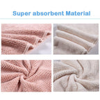 Transform Your Hair Care Routine with M-Bestl Microfiber Hair Towel Wrap Set - Quick Dry, Anti-Frizz, Lightweight Turbans in Pink & Beige (2 Pack) for Long Thick Curly Hair