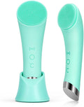 Elevate Your Skincare Routine with the PRITECH Rechargeable Silicone Facial Cleansing Brush - Heat Massage & Vibrating Exfoliation for All Skin Types (Green)