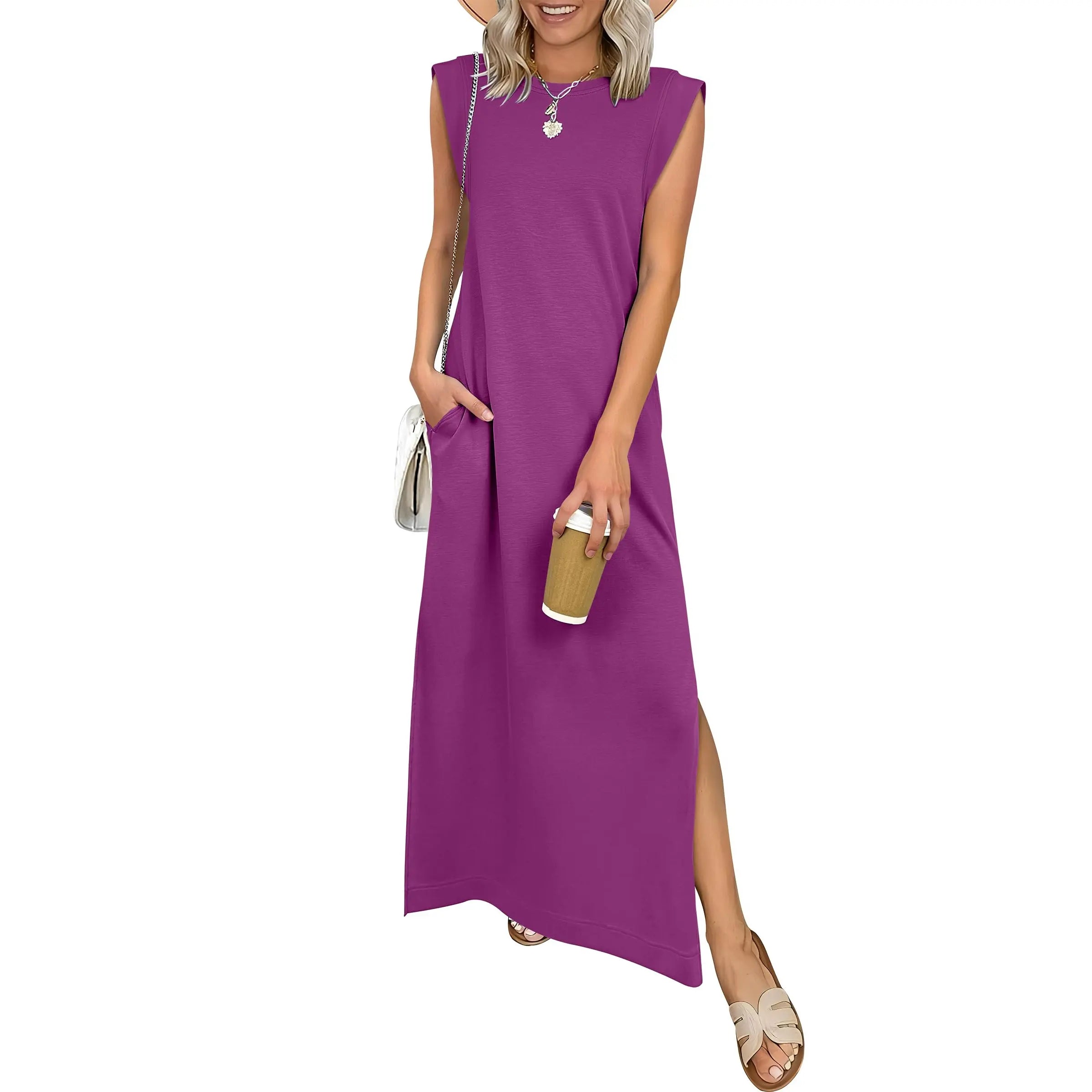 Elevate Your Summer Style with the ANRABESS Women’s Sleeveless Maxi Dress - Perfect for Beach Vacations and Casual Outings!