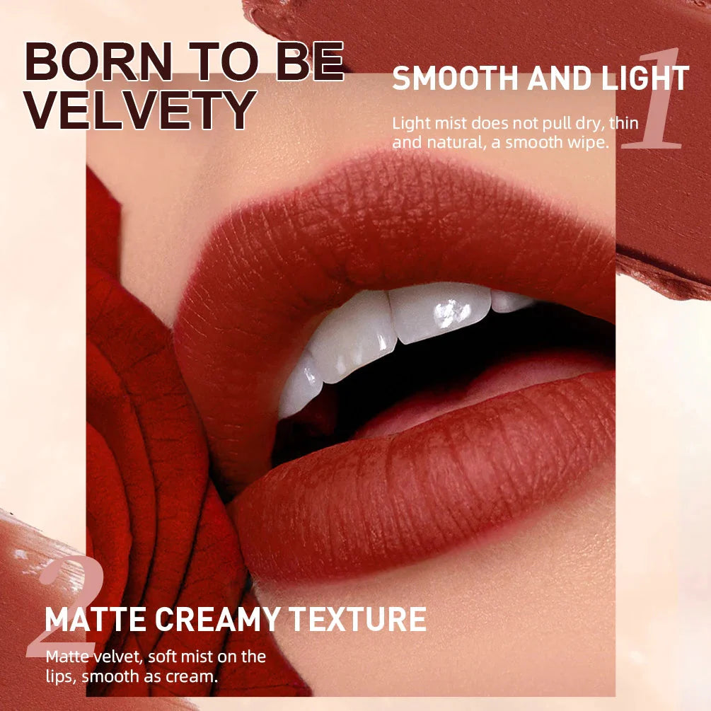 QIBEST Matte Nude Lipstick and Lipliner Pen Set - Waterproof, Long-Lasting Contour Makeup for Women (2 Pieces)
