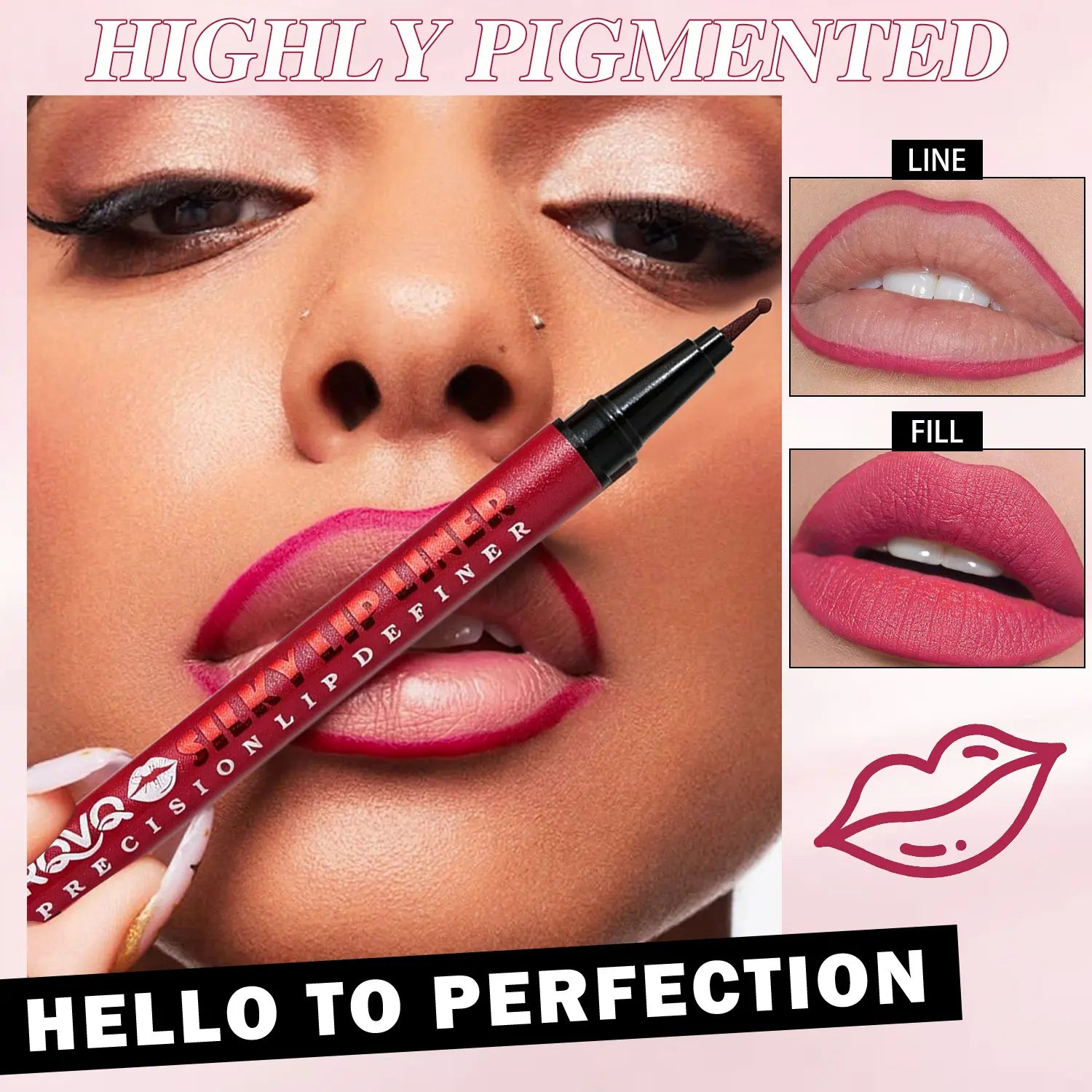 Elevate Your Look with the RVQ 6-Color Waterproof Silky Precision Definer - The Ultimate Long-Lasting Lip Solution!