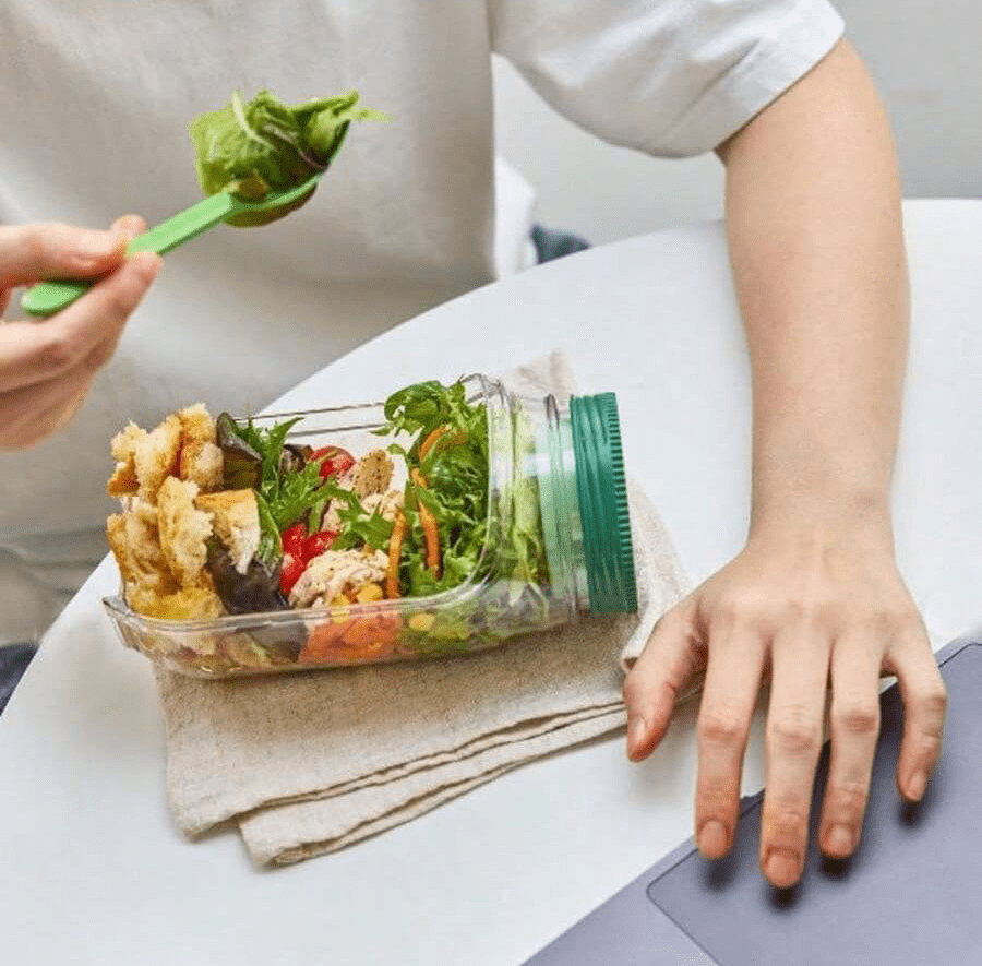 Ultimate Salad Jar with Side Opening - 34 oz Leak-Proof Container for Fresh Meals on the Go, Perfect for Microwaving, Dishwashing, and Refrigeration