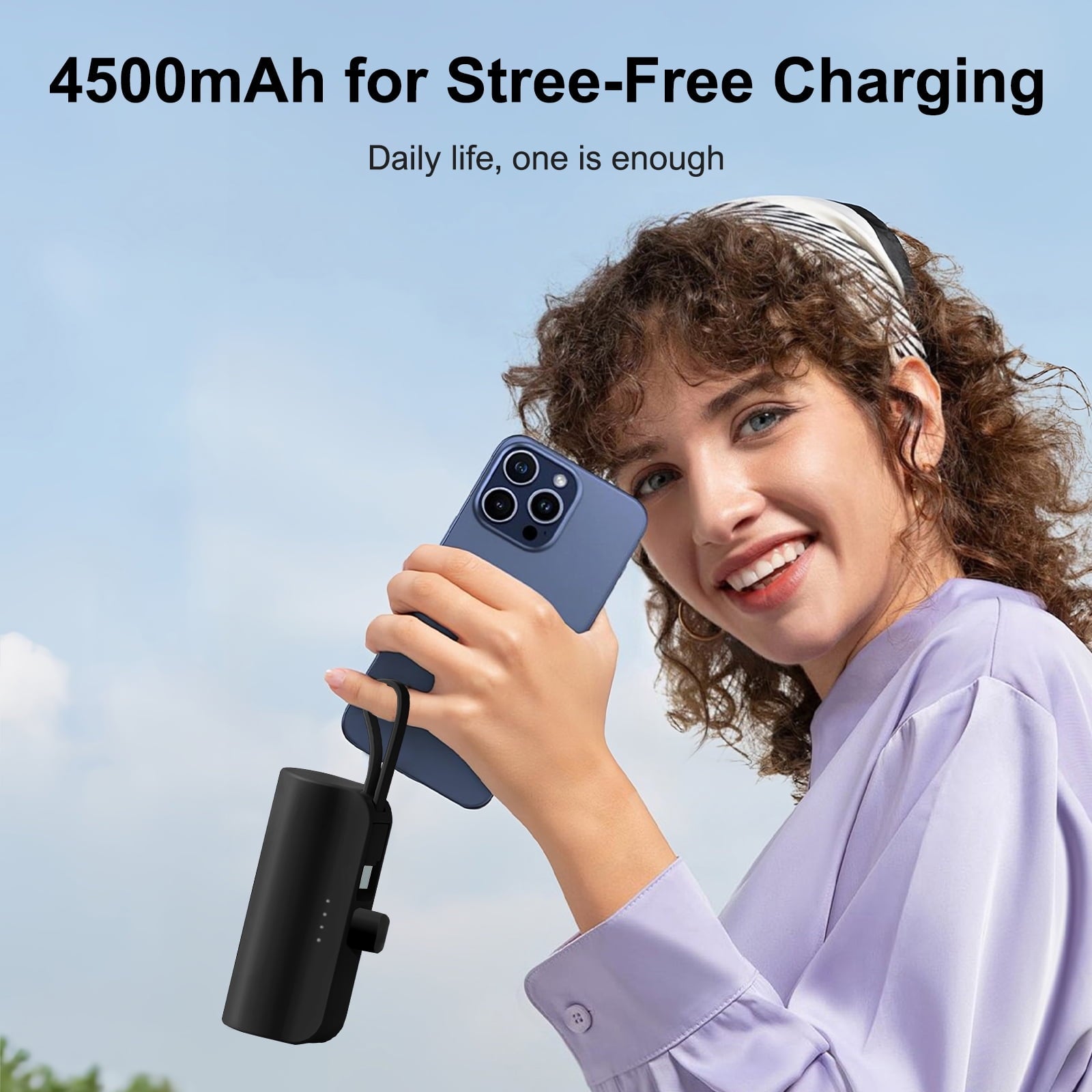 Ultra Mini 4500mAh Portable Power Bank - Dual Output Convenience for iPhone, Samsung, iPad Pro, and More - Sleek Black Design