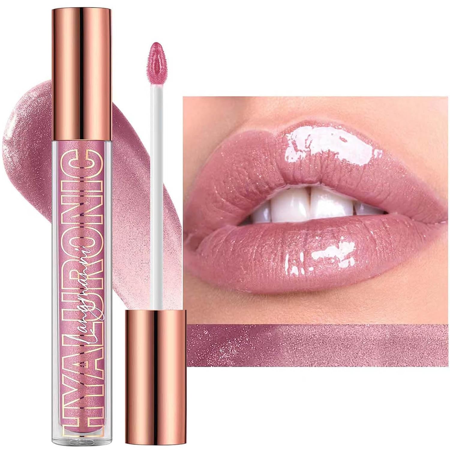 Luscious Nude Brown Plumping Glitter Lip Gloss - High-Pigment, Moisturizing Shine for Irresistible Lips (Shade 02)
