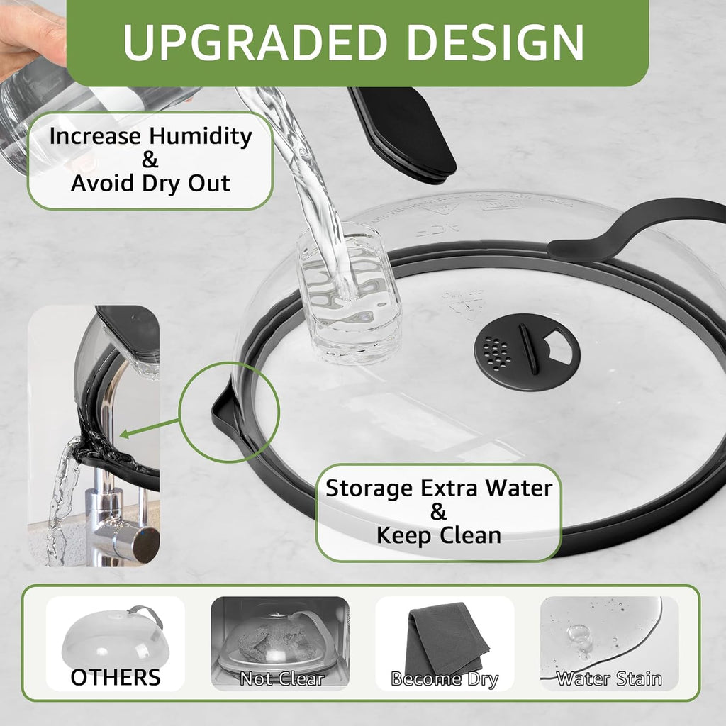 Elevate Your Cooking with the NUTIKAS 10-Inch Microwave Splatter Cover and Water Steamer - Keep Food Fresh and Flavorful!