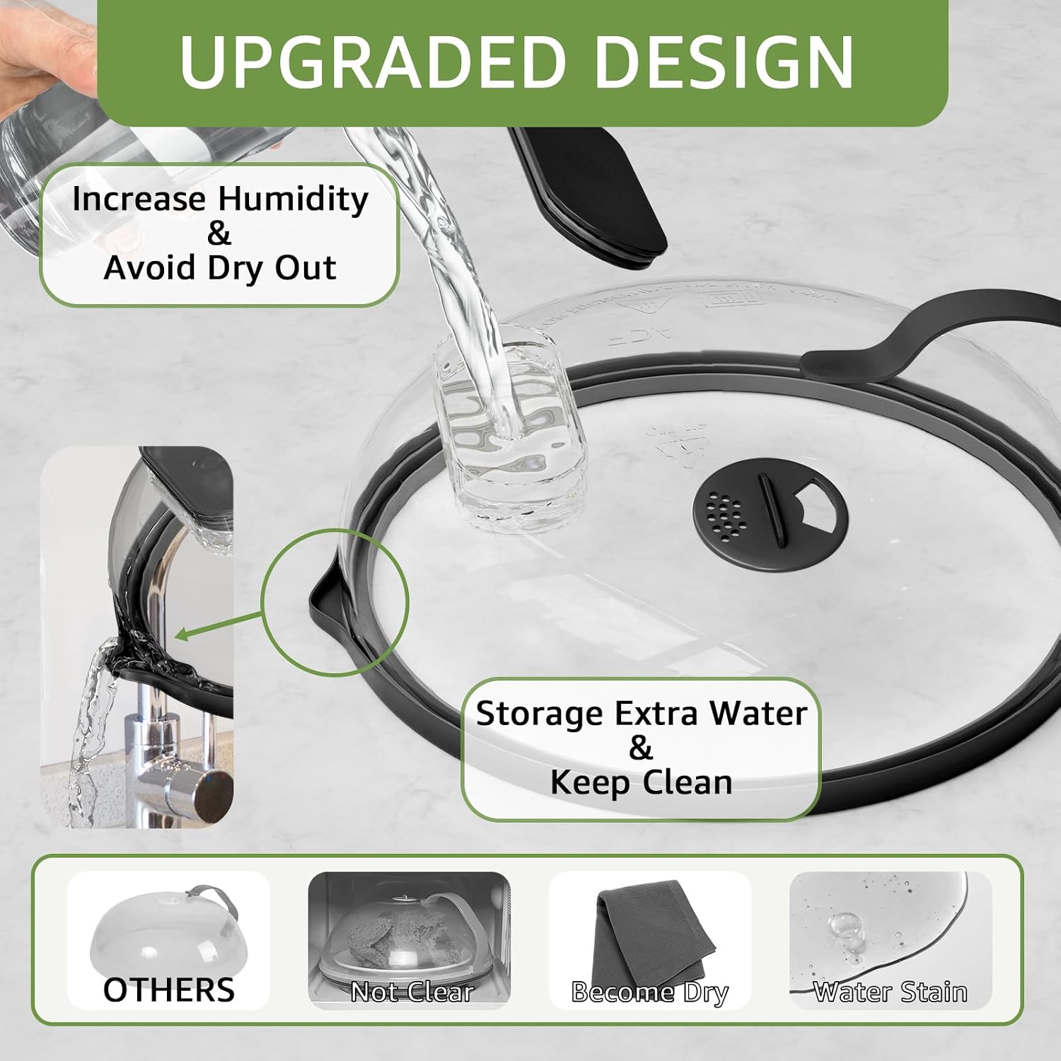 Elevate Your Cooking with the NUTIKAS 10-Inch Microwave Splatter Cover and Water Steamer - Keep Food Fresh and Flavorful!