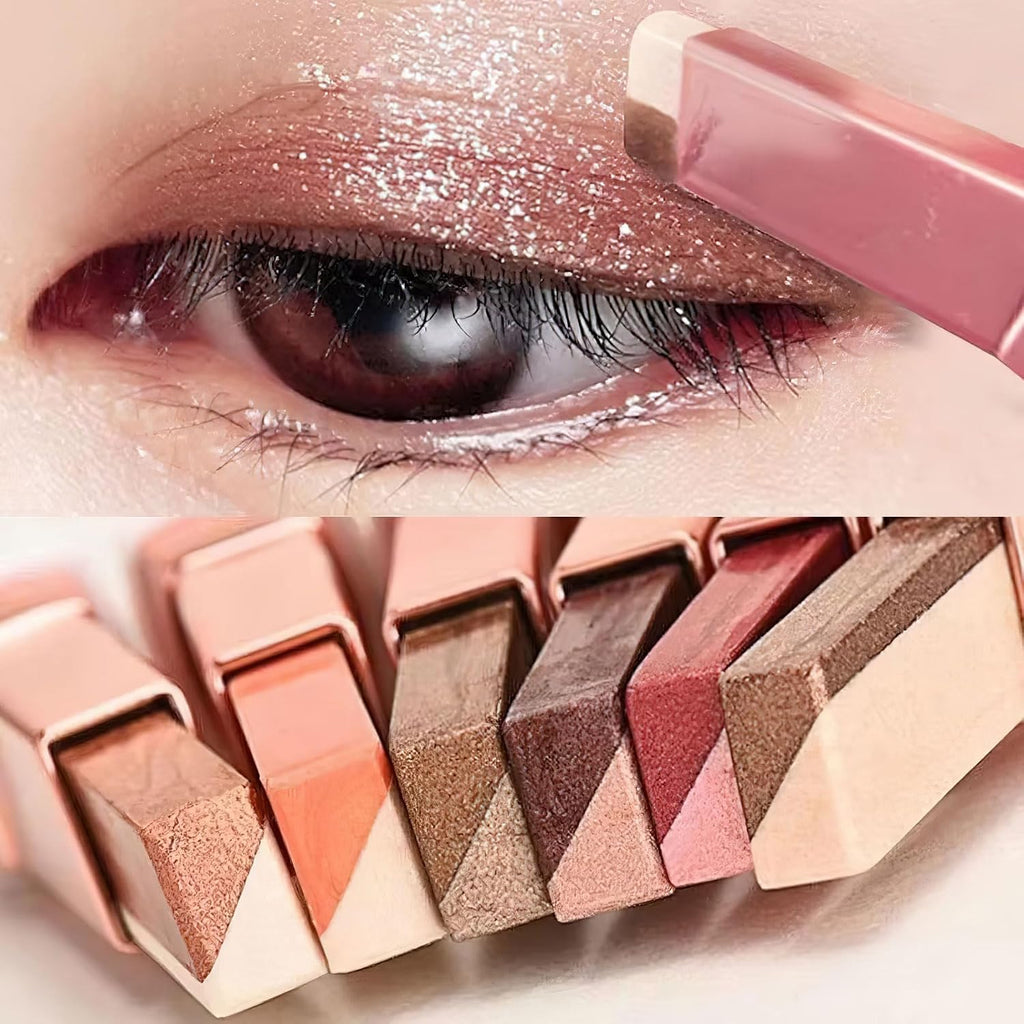 Elevate Your Eye Makeup Game with the 6-Piece Waterproof Two-Tone Eyeshadow Stick Set - Perfect for Any Occasion!