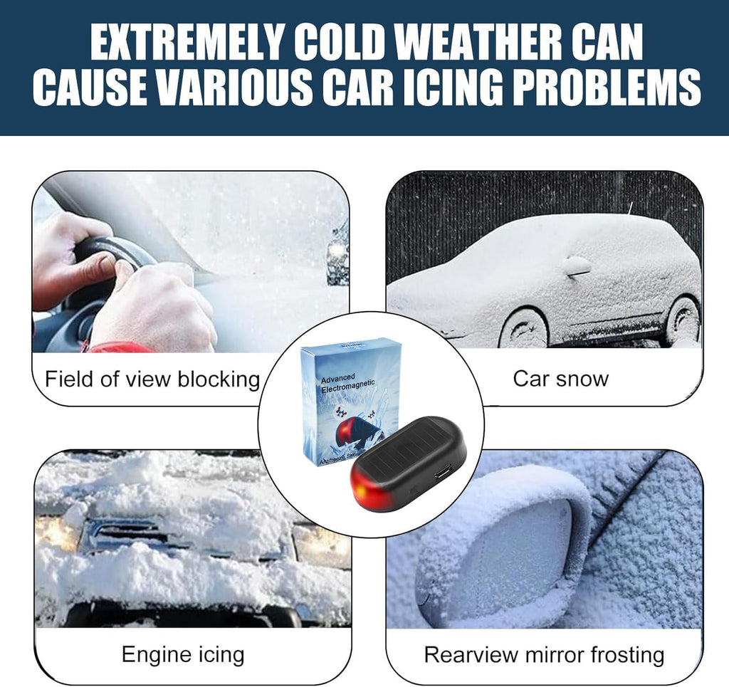 Transform Your Winter Experience with the 4-Piece Electromagnetic Car Snow Removal Kit - Featuring Solar-Powered Antifreeze Technology and LED Security Lights!