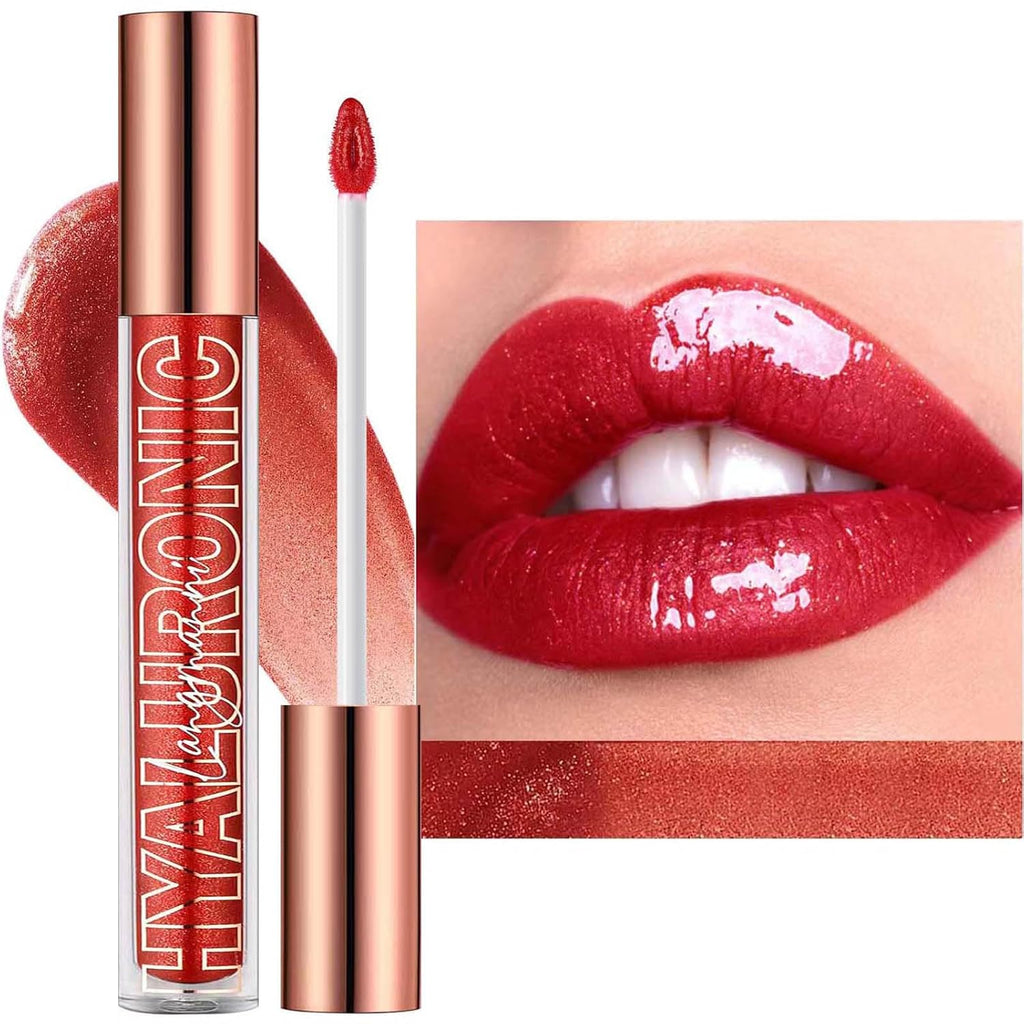 Luscious Nude Brown Plumping Glitter Lip Gloss - High-Pigment, Moisturizing Shine for Irresistible Lips (Shade 02)