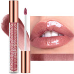 Luscious Nude Brown Plumping Glitter Lip Gloss - High-Pigment, Moisturizing Shine for Irresistible Lips (Shade 02)