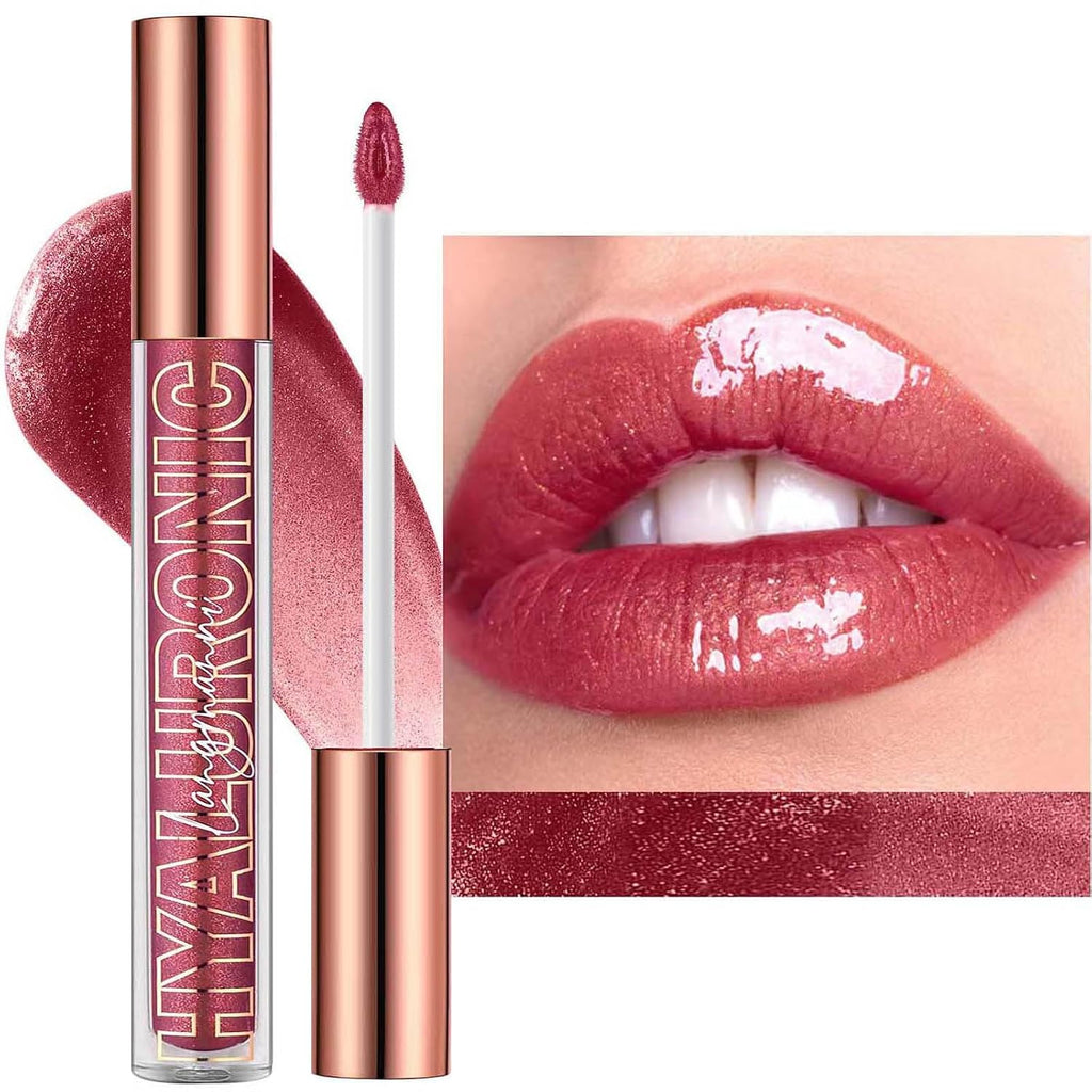 Luscious Nude Brown Plumping Glitter Lip Gloss - High-Pigment, Moisturizing Shine for Irresistible Lips (Shade 02)