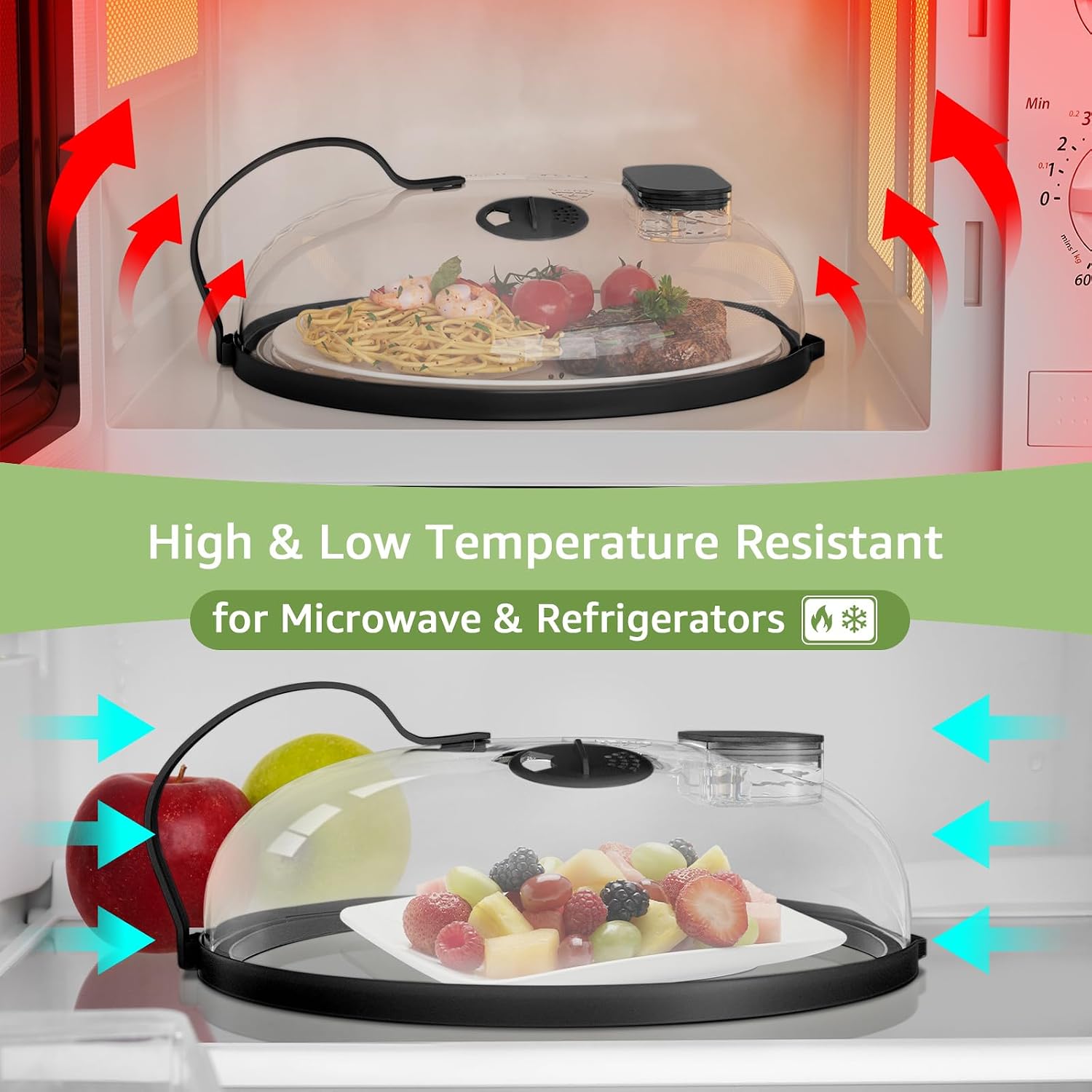 Elevate Your Cooking with the NUTIKAS 10-Inch Microwave Splatter Cover and Water Steamer - Keep Food Fresh and Flavorful!