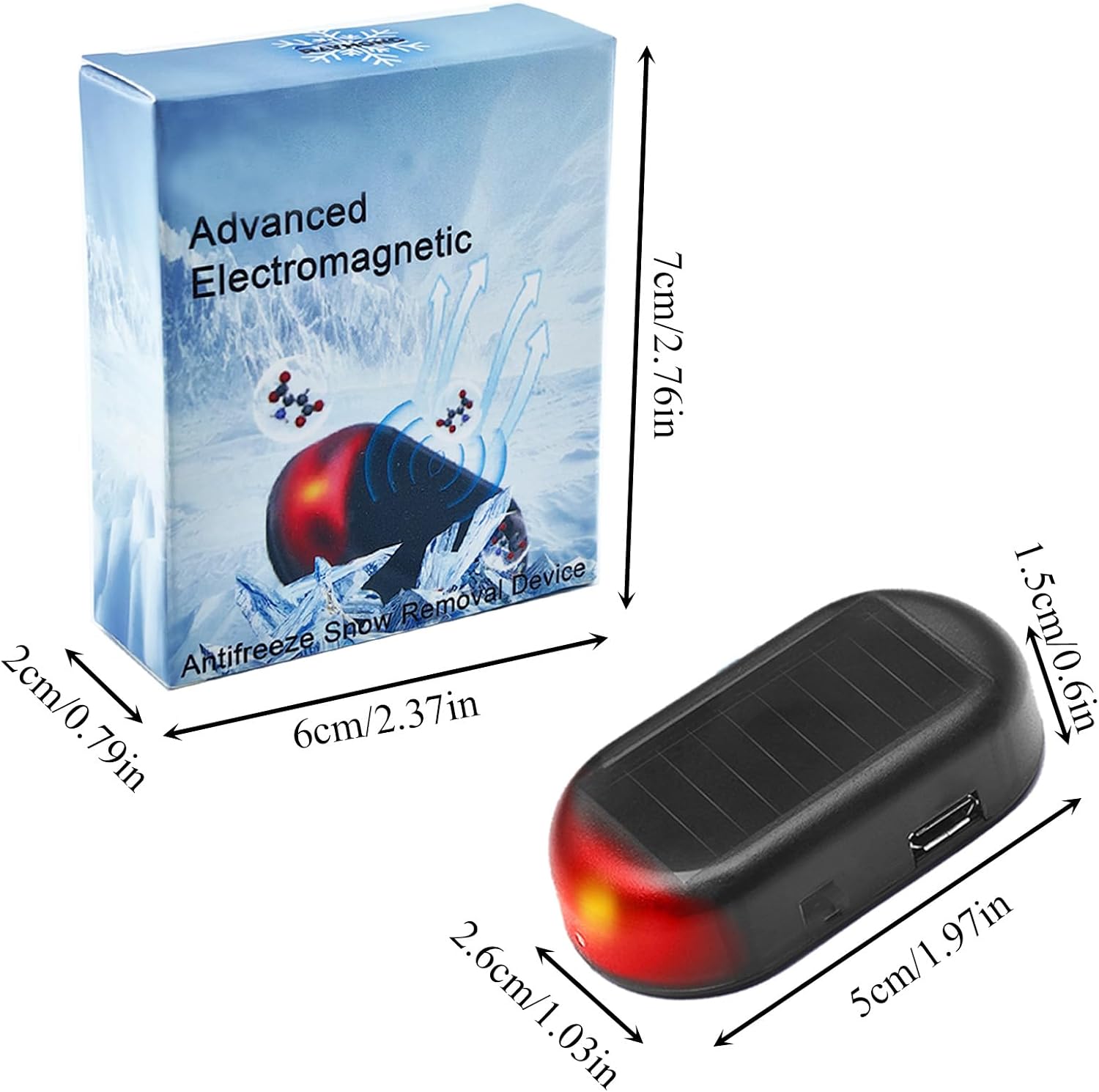 Transform Your Winter Experience with the 4-Piece Electromagnetic Car Snow Removal Kit - Featuring Solar-Powered Antifreeze Technology and LED Security Lights!
