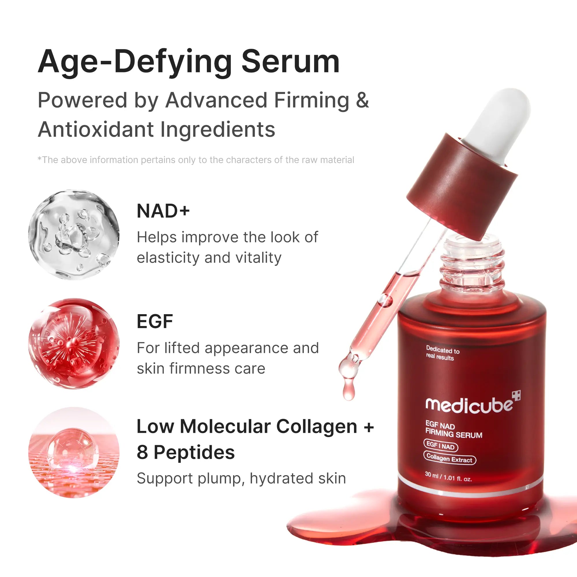 Medicube NAD+ EGF Firming Serum - Anti-Aging, Plumping, and Radiance Boosting Formula with Collagen Extract for Enhanced Skin Elasticity and Firmness (30ml / 1.01 fl. oz.) - Korean Skincare Solution