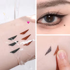 Dual-Tip Waterproof Liquid Eyeliner Stamp with Integrated Wing Stencil in Black and Brown - Smudge-Proof and Long-Wearing