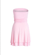 Chic Y2K Pleated Tube-Top Short Dress for Women - Must-Have Summer Fashion Staple