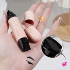 Dual-Tip Waterproof Liquid Eyeliner Stamp with Integrated Wing Stencil in Black and Brown - Smudge-Proof and Long-Wearing
