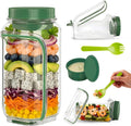 Axton Co Portable Salad Jar - Leakproof Dressing Container for Effortless Meal Prep and On-the-Go Food Storage