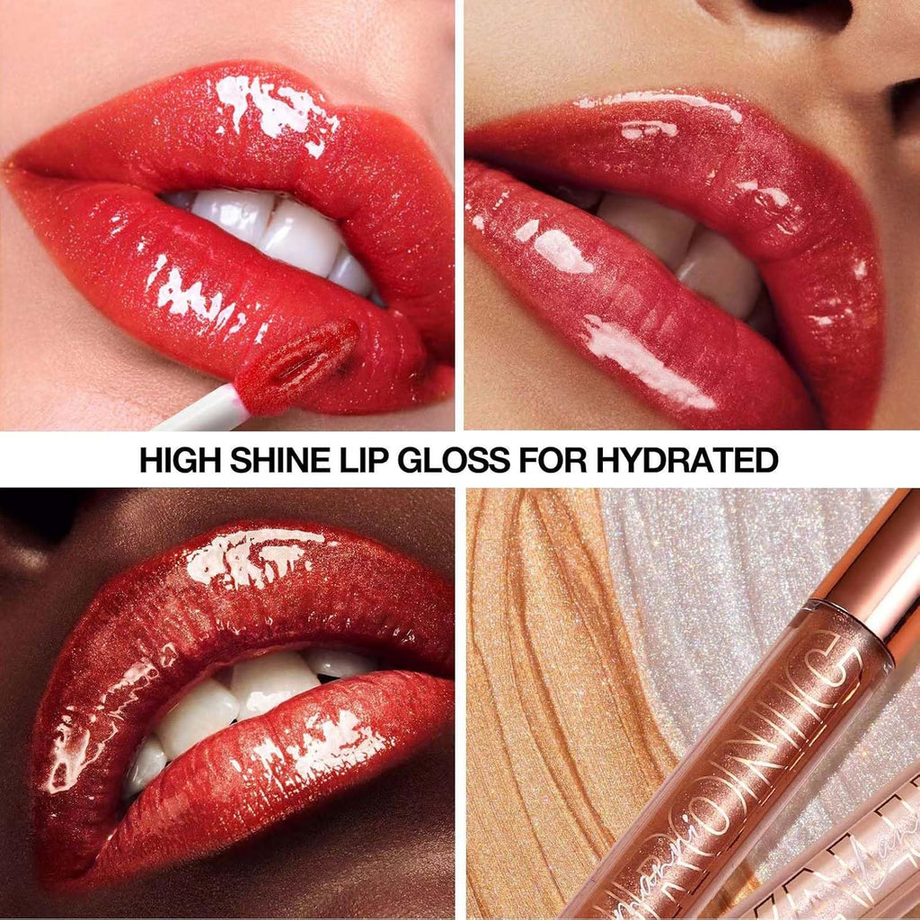 Luscious Nude Brown Plumping Glitter Lip Gloss - High-Pigment, Moisturizing Shine for Irresistible Lips (Shade 02)
