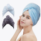 Transform Your Hair Care Routine with M-Bestl Microfiber Hair Towel Wrap Set - Quick Dry, Anti-Frizz, Lightweight Turbans in Pink & Beige (2 Pack) for Long Thick Curly Hair
