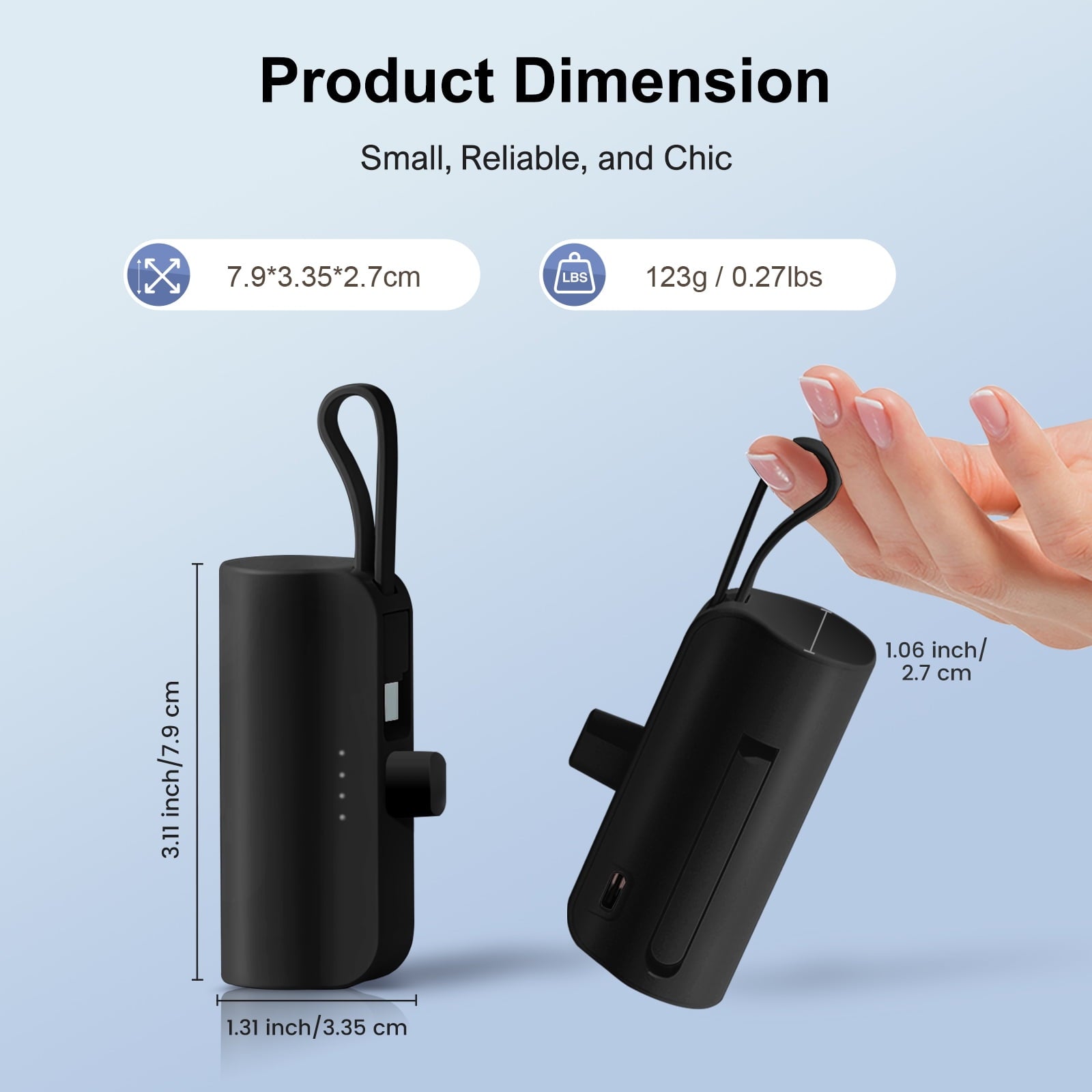 Ultra Mini 4500mAh Portable Power Bank - Dual Output Convenience for iPhone, Samsung, iPad Pro, and More - Sleek Black Design