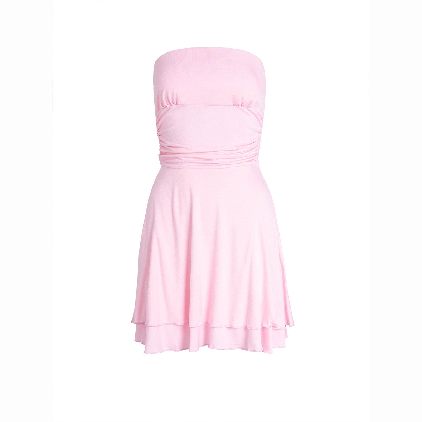 Chic Y2K Pleated Tube-Top Short Dress for Women - Must-Have Summer Fashion Staple