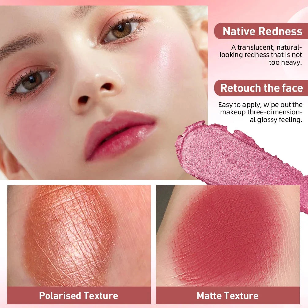 Transform Your Look with Our Versatile 3-in-1 Blush Stick for Lips, Cheeks, and Eyes - Water-Resistant and Moisturizing Contour Cream