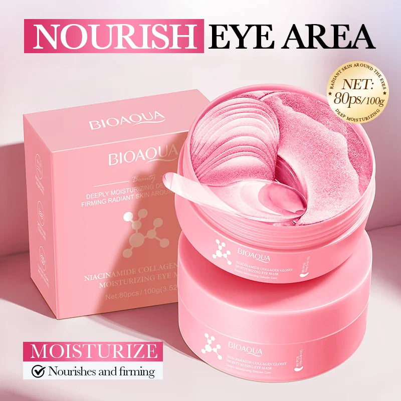 Revitalize Your Eyes with 80 Pieces of Niacinamide Collagen Eye Masks - Say Goodbye to Dark Circles and Wrinkles with Our Whitening, Moisturizing, and Anti-Aging Treatment!