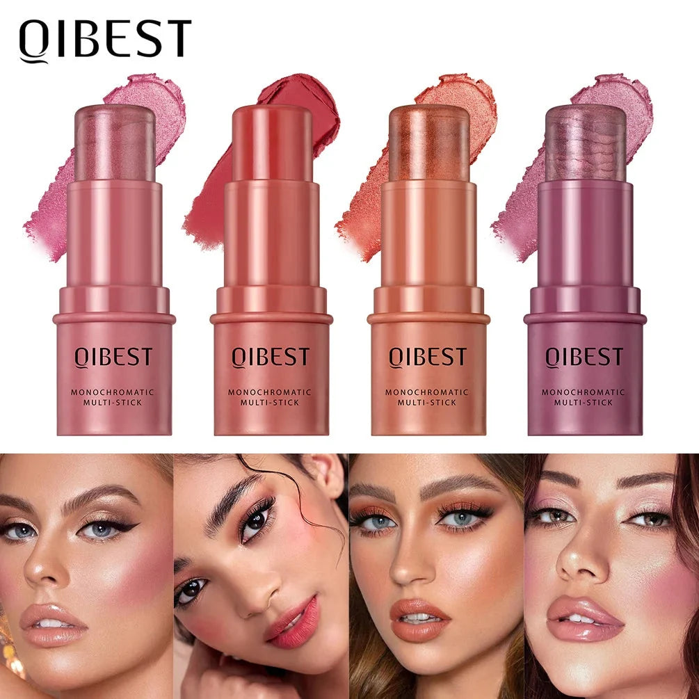 Transform Your Look with Our Versatile 3-in-1 Blush Stick for Lips, Cheeks, and Eyes - Water-Resistant and Moisturizing Contour Cream