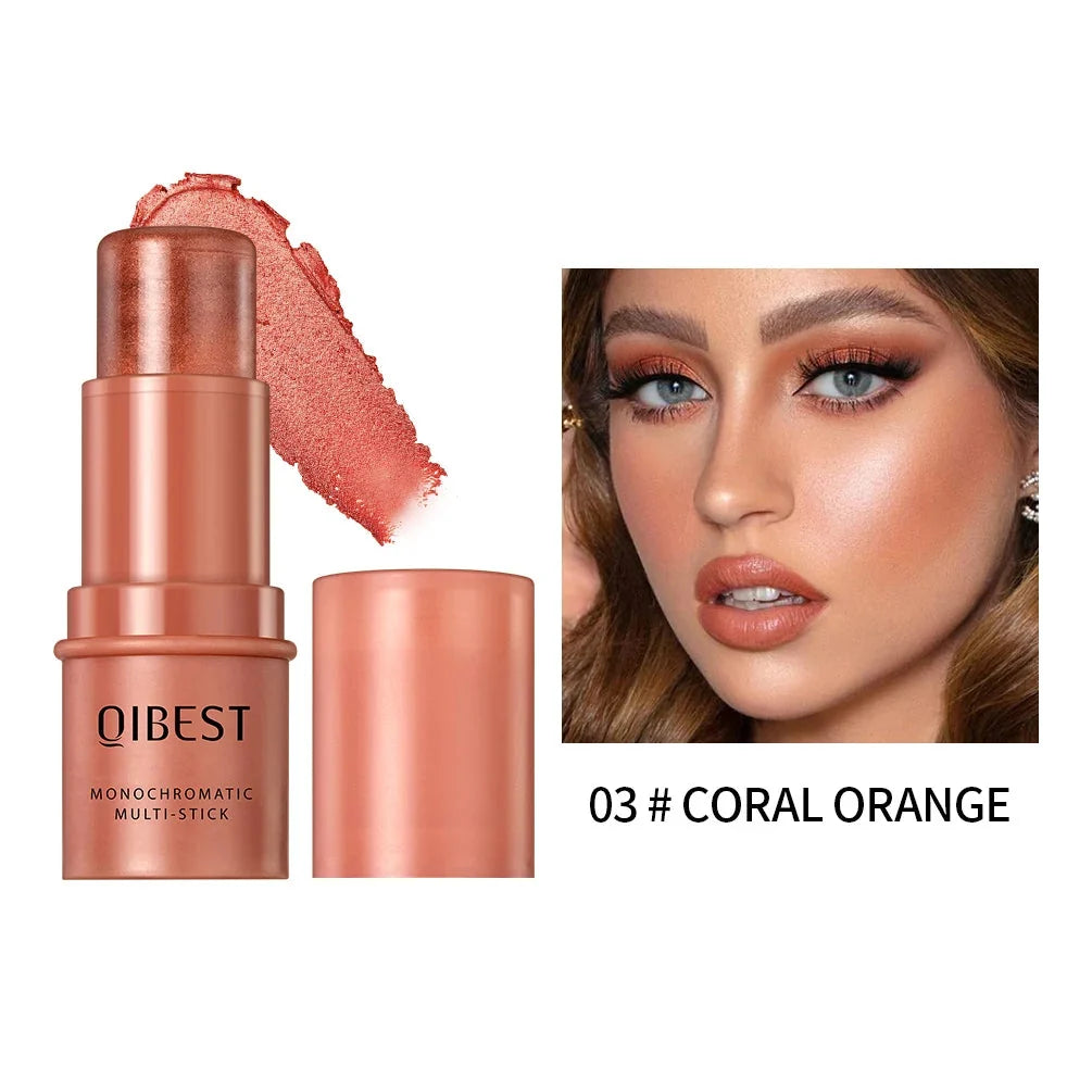 Transform Your Look with Our Versatile 3-in-1 Blush Stick for Lips, Cheeks, and Eyes - Water-Resistant and Moisturizing Contour Cream