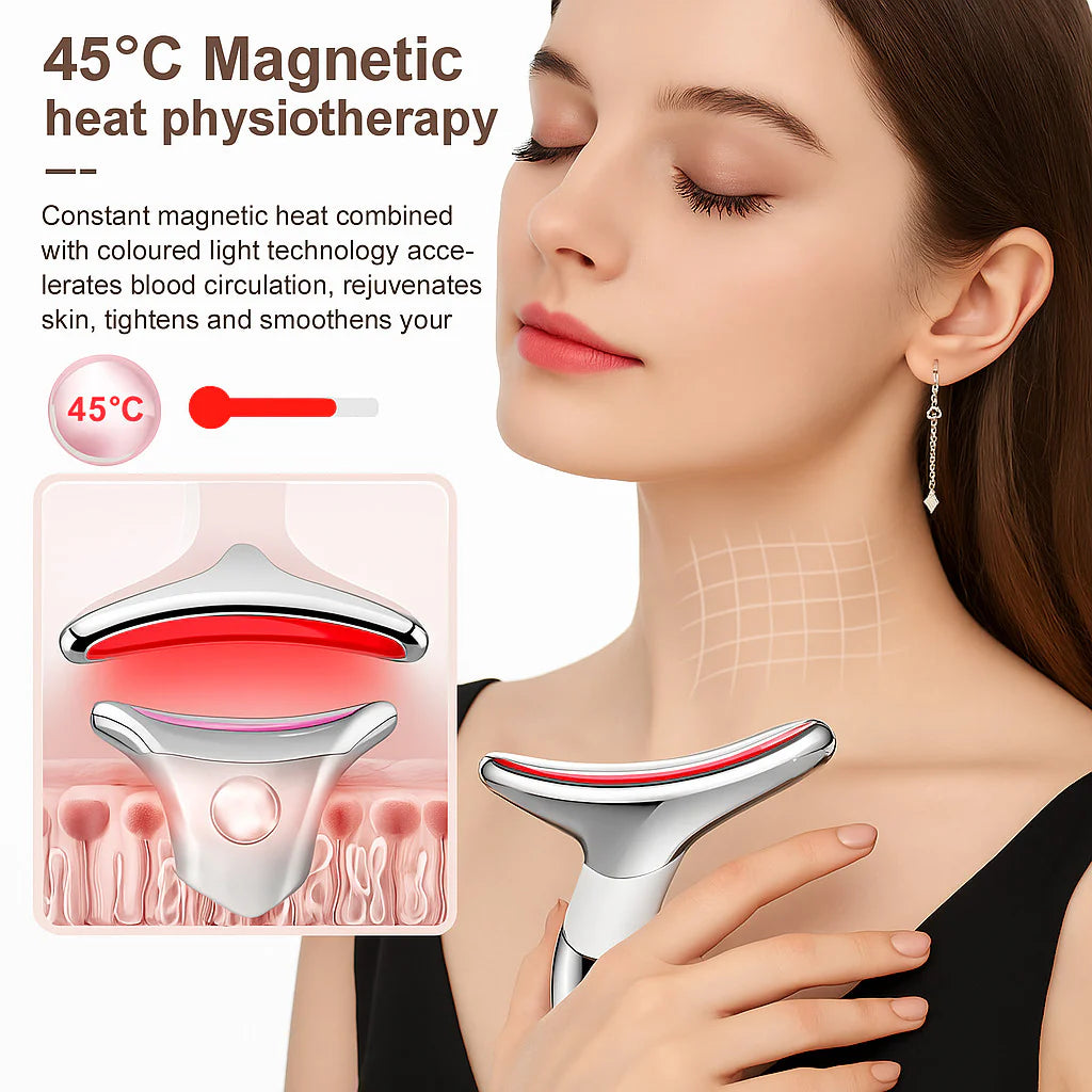 Revolutionary Neck and Face Lifting Massager Device with LED Technology for Youthful Skin and Double Chin Reduction