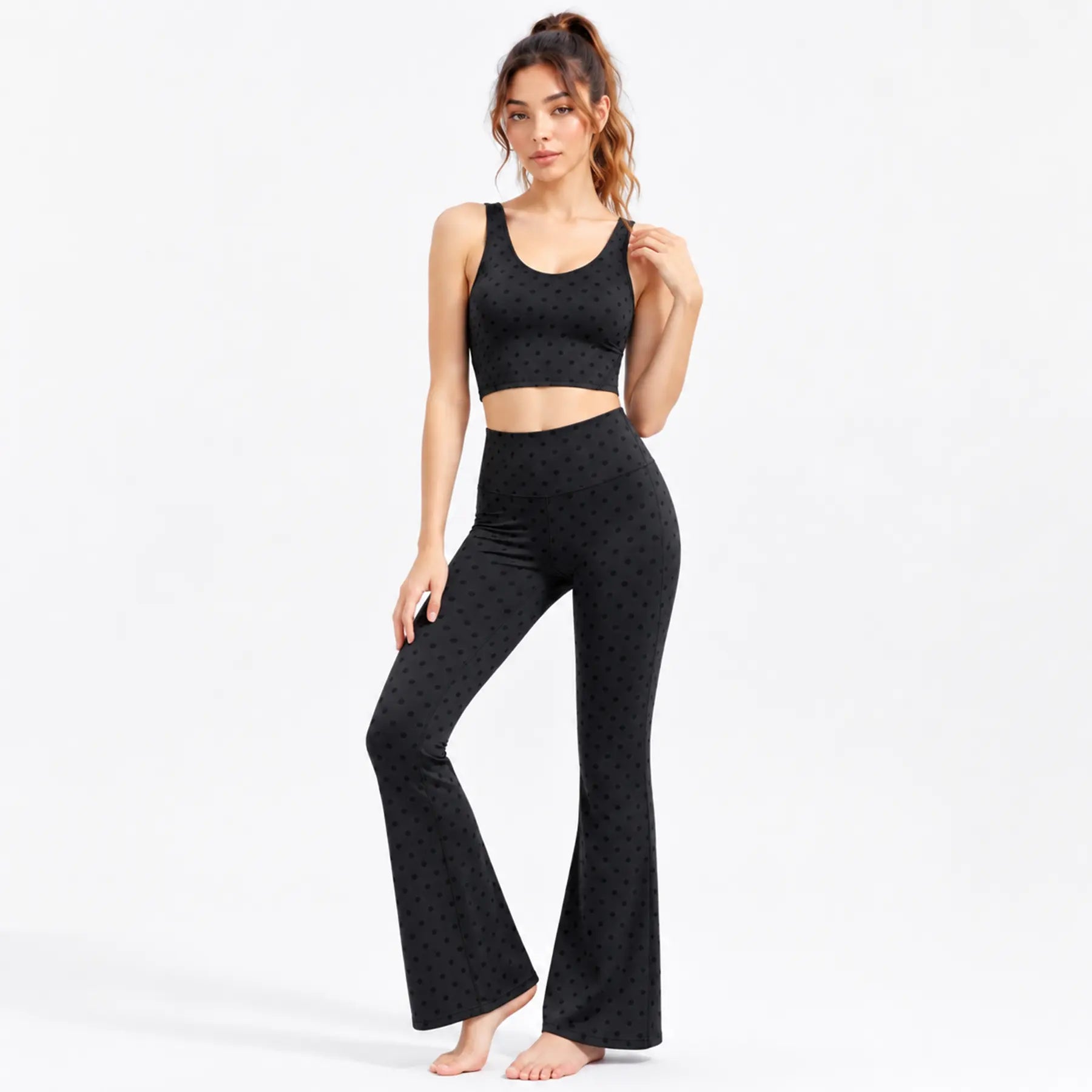 Women's Summer Athletic Track Jacket with Long Sleeves, Stand Collar, and Polka Dot Texture, Designed for Slim Fit, Ideal for Yoga, Gym, Running, Tennis, and Golf, Made from Stretchy Nylon Spandex Brushed Fabric